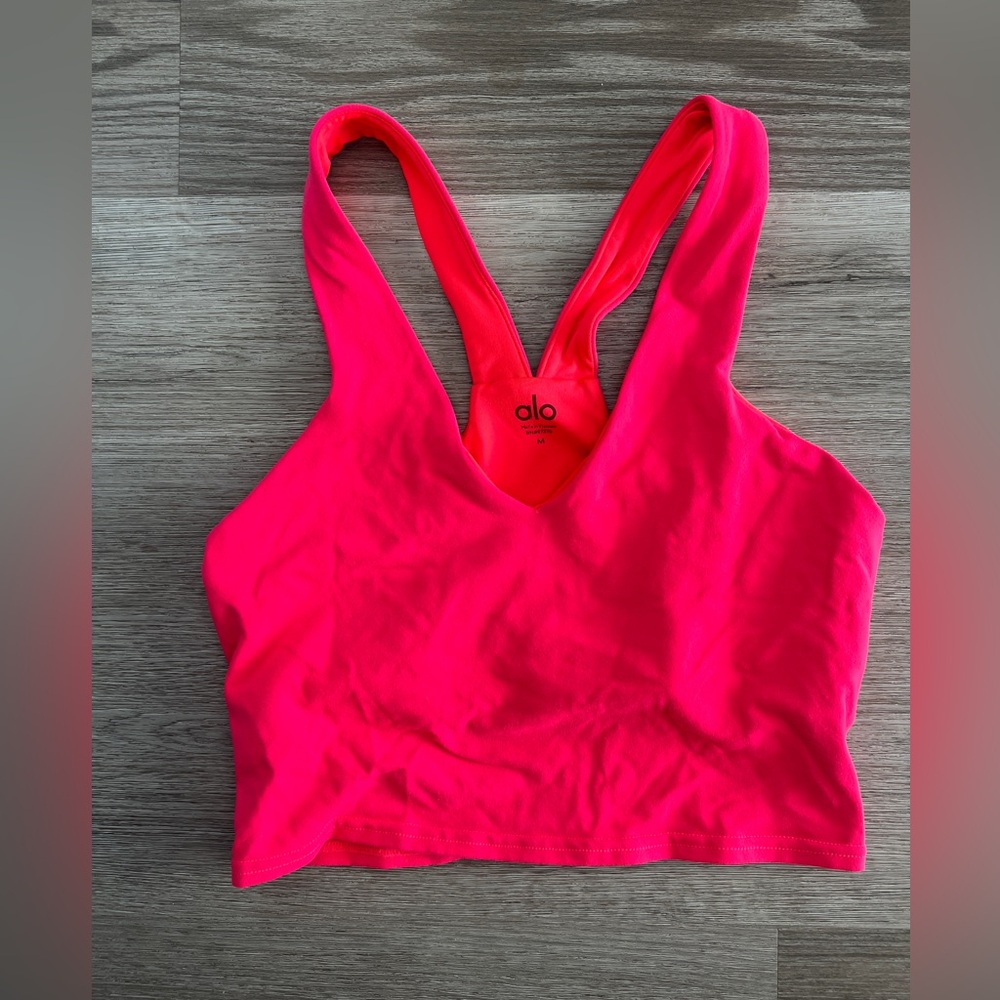 Alo Yoga Airbrush Real Bra Tank. Neon Pink. Size M.